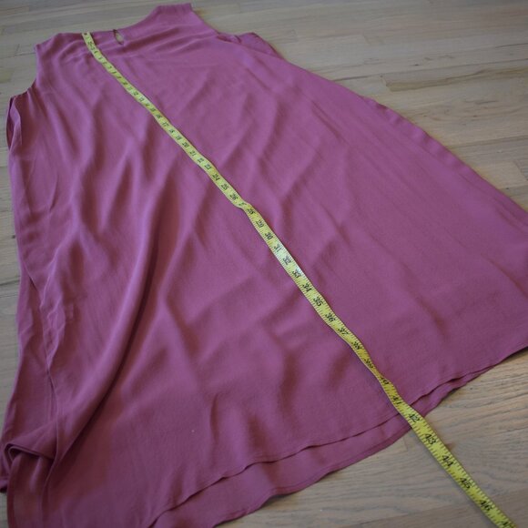 Eileen Fisher 100% Silk Rosewood Jewel Neck - Picture 6 of 10